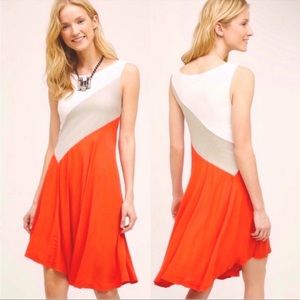 Anthropologie Maeve Cameroon Dress Color block Asymmetrical